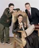 Lara Croft (Angelina Jolie), Hilary (Christopher Barrie) & Bryce (Noah Taylor)